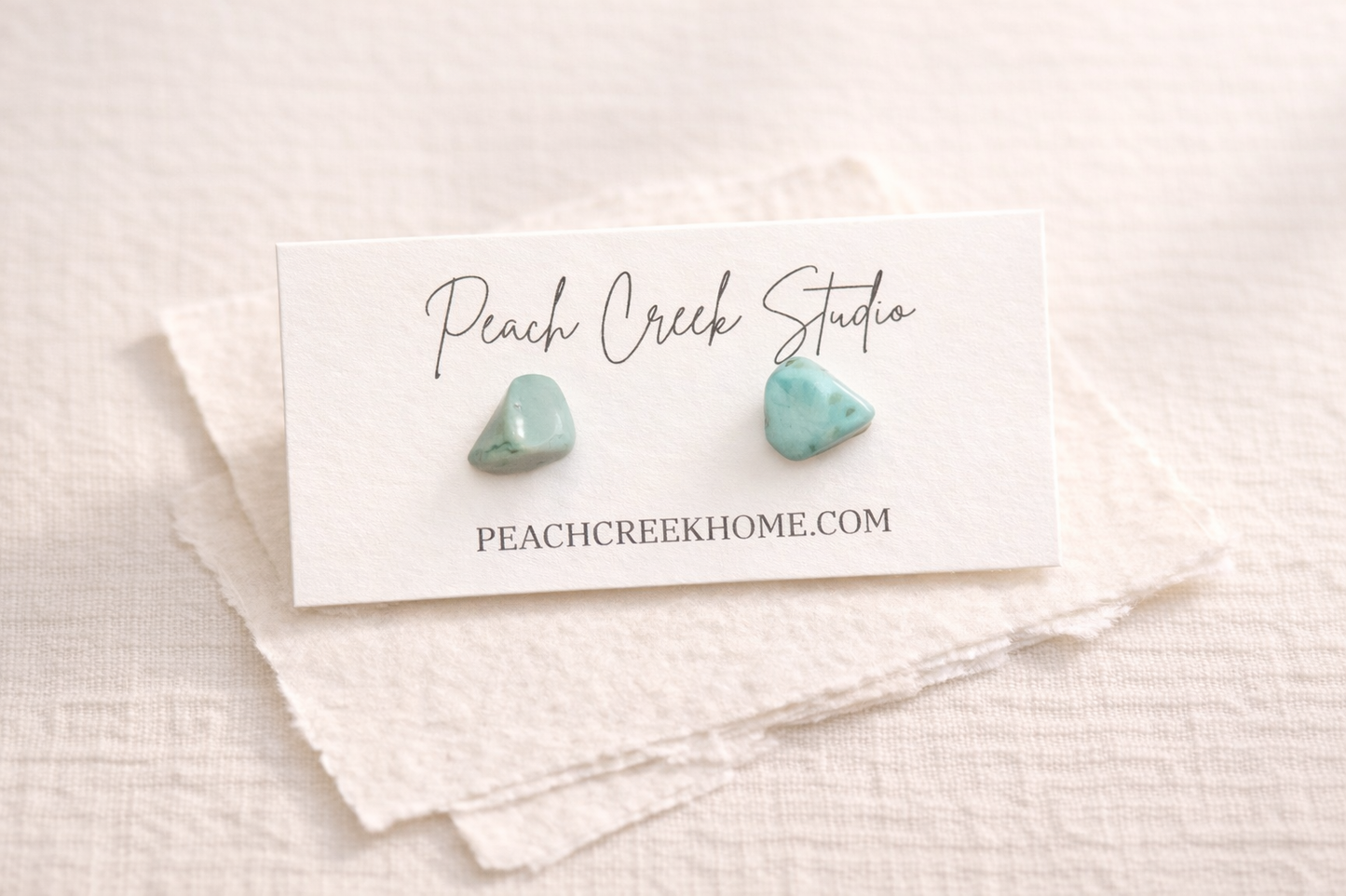 Amazonite Gemstone Stud Earrings