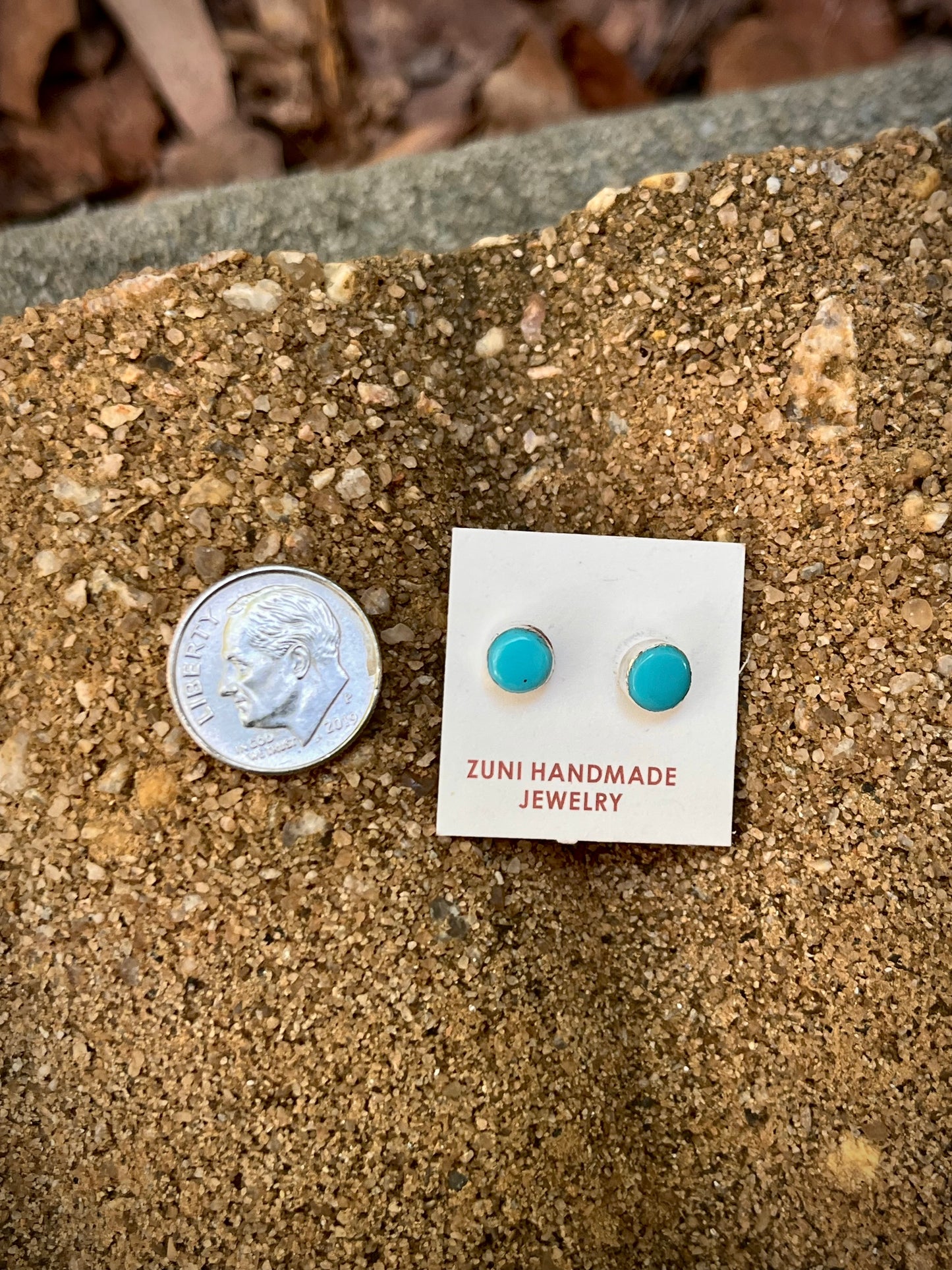 Petite Sterling Silver + Turquoise Stud Earrings