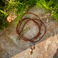 45” Medium Brown Suede Lariat with Jasper Stone