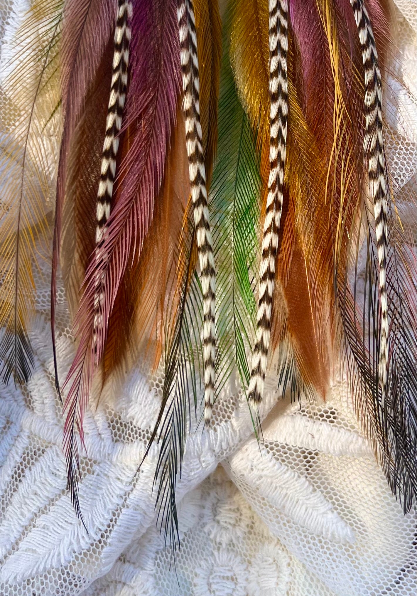 6” Pastel Multi-color feather earrings