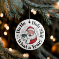 Funny Santa Christmas Ornament – “Ho Ho Holy Shit What a Year” – 2024 Holiday Gift, Humor Tree Decor