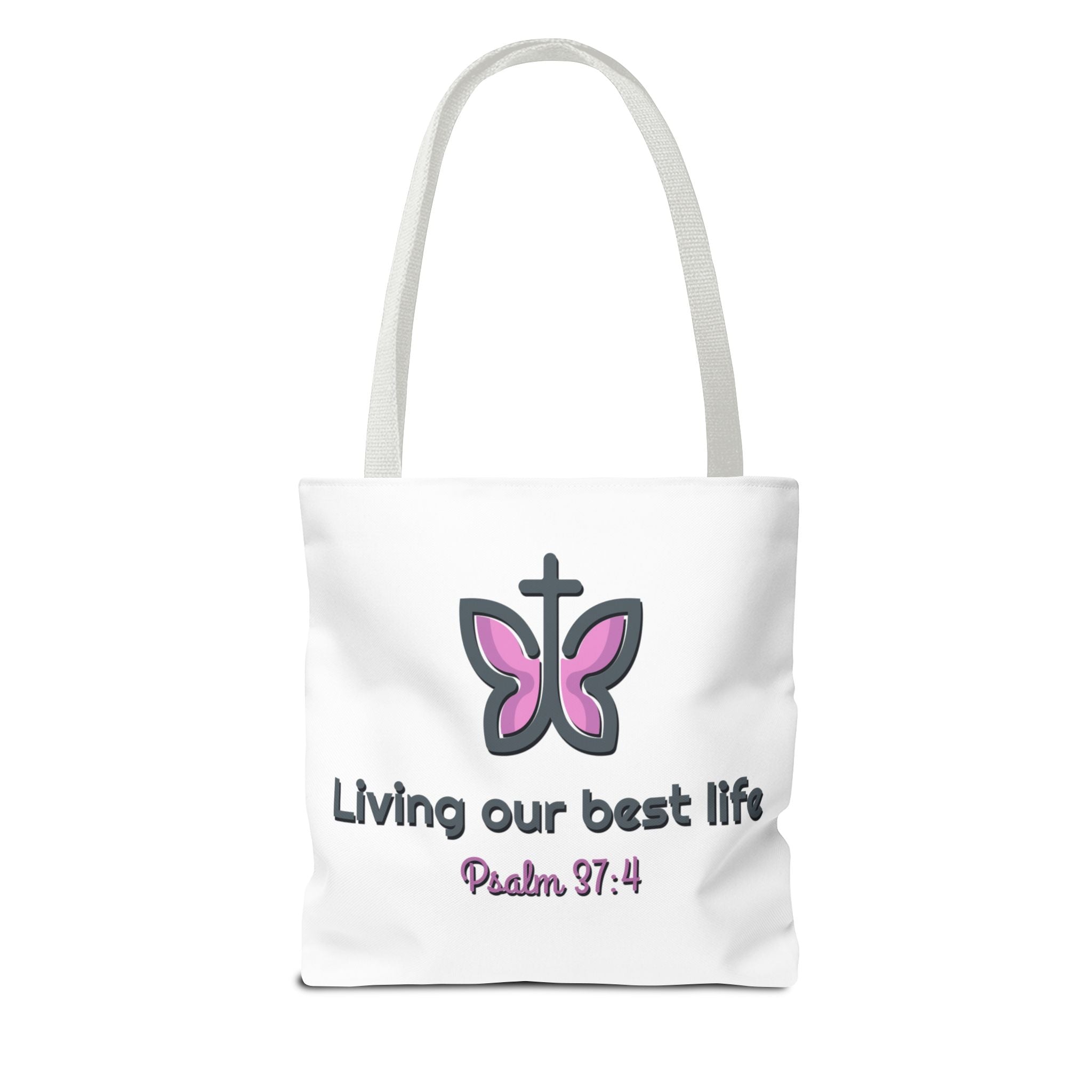"Living Our Best Life" (Psalm 37:4) Butterfly Tote Bag