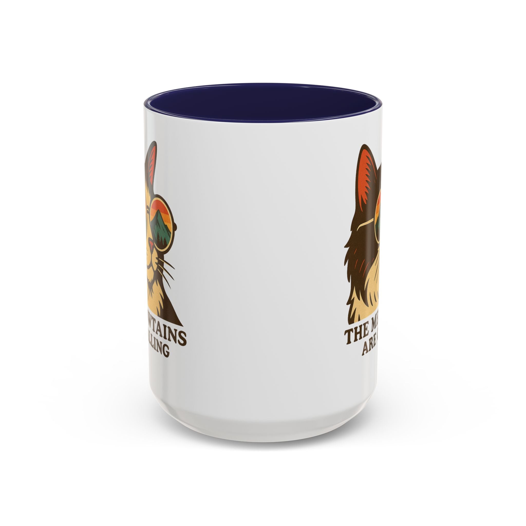 Coffee Mug — "The Meowtains Are Calling" Cat with Sunglasses Accent Mug