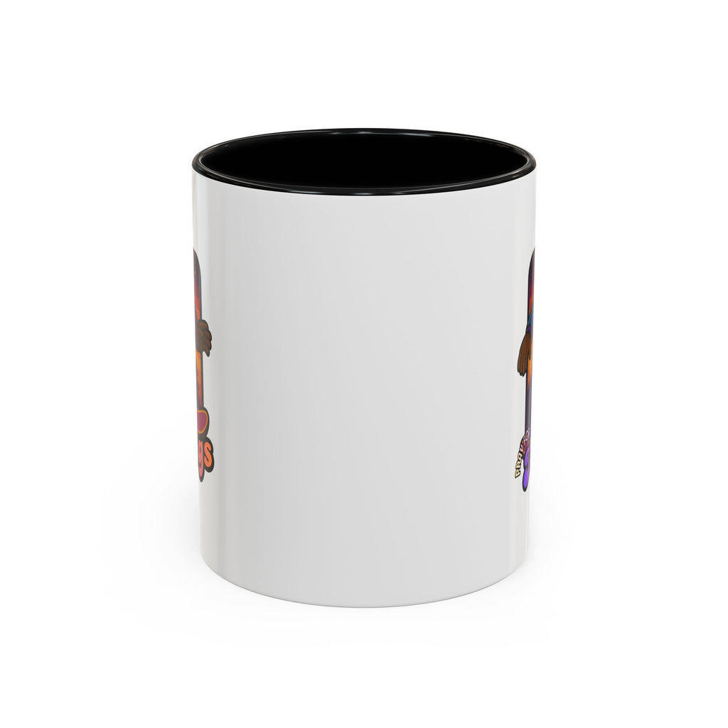 Snowboarding  Sasquatch Coffee Mug - 'Pray for The Legs' Retro Sunset Accent Mug (11/15oz)