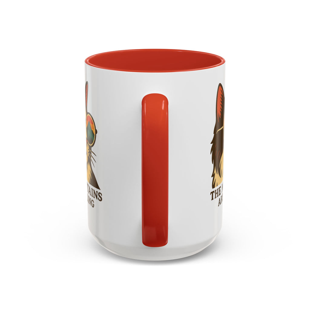 Coffee Mug — "The Meowtains Are Calling" Cat with Sunglasses Accent Mug