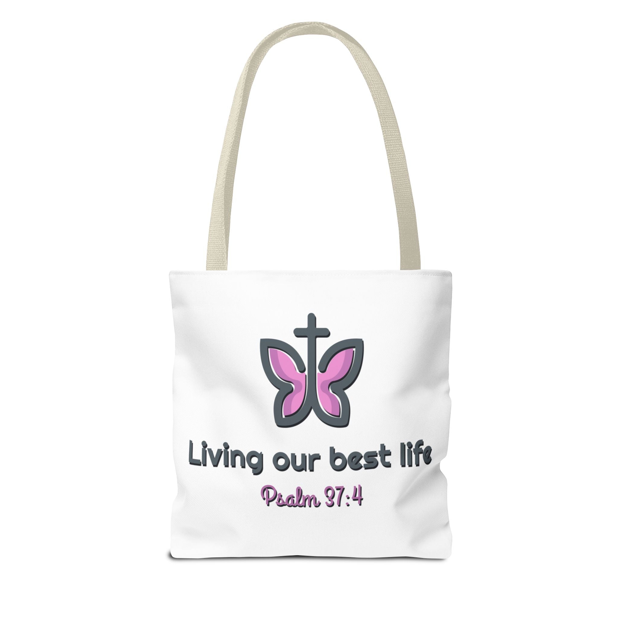 "Living Our Best Life" (Psalm 37:4) Butterfly Tote Bag