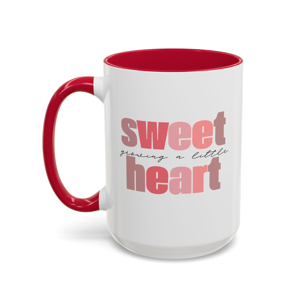 Growing a Little Sweetheart” Mug – Cute Pregnancy Reveal Mug | Colored Handle & Inside | Dishwasher & Microwave Safe