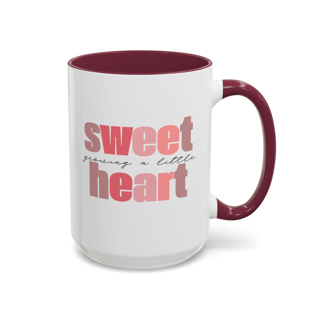 Growing a Little Sweetheart” Mug – Cute Pregnancy Reveal Mug | Colored Handle & Inside | Dishwasher & Microwave Safe