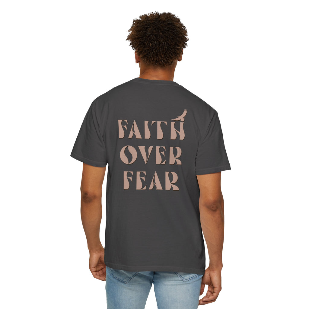 Faith Over Fear with Eagle Shirt – Comfort Colors® Garment-Dyed Cotton Tee with Inspirational Quote