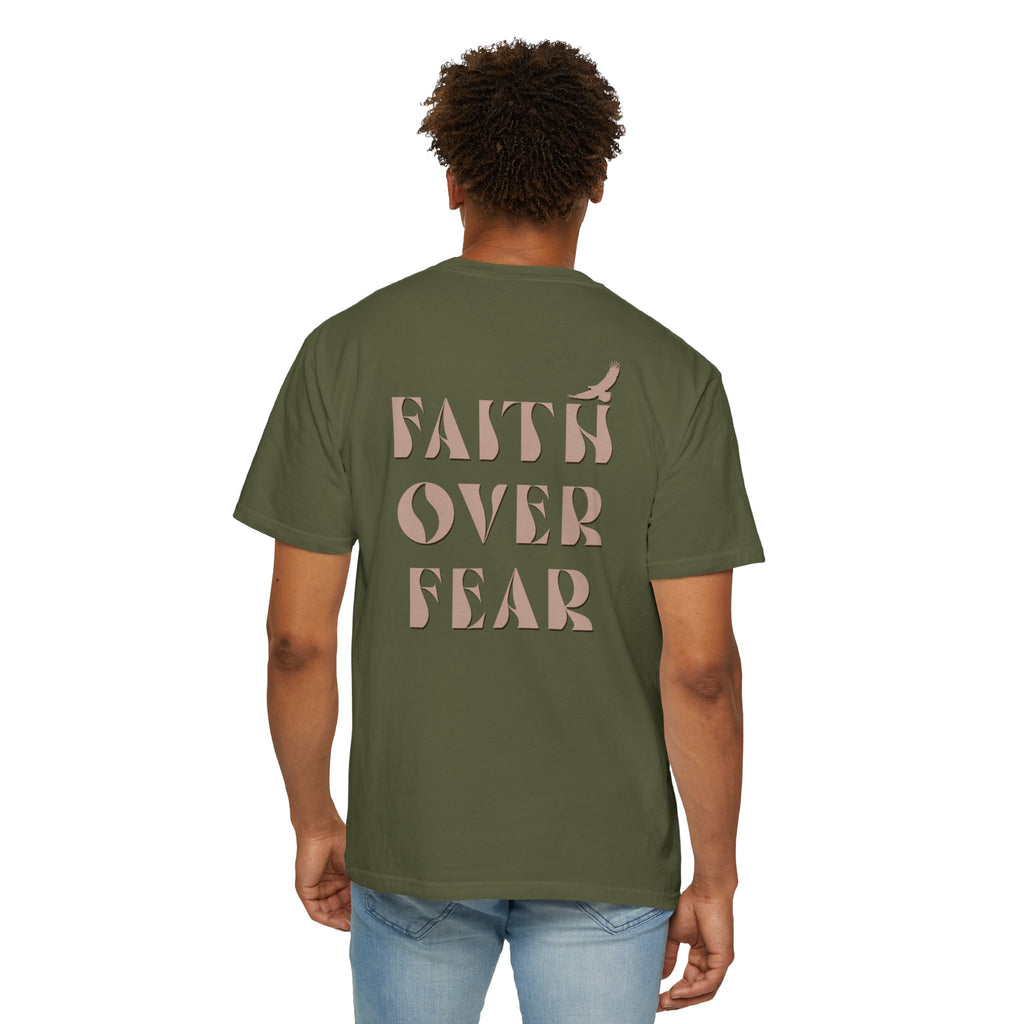 Faith Over Fear with Eagle Shirt – Comfort Colors® Garment-Dyed Cotton Tee with Inspirational Quote