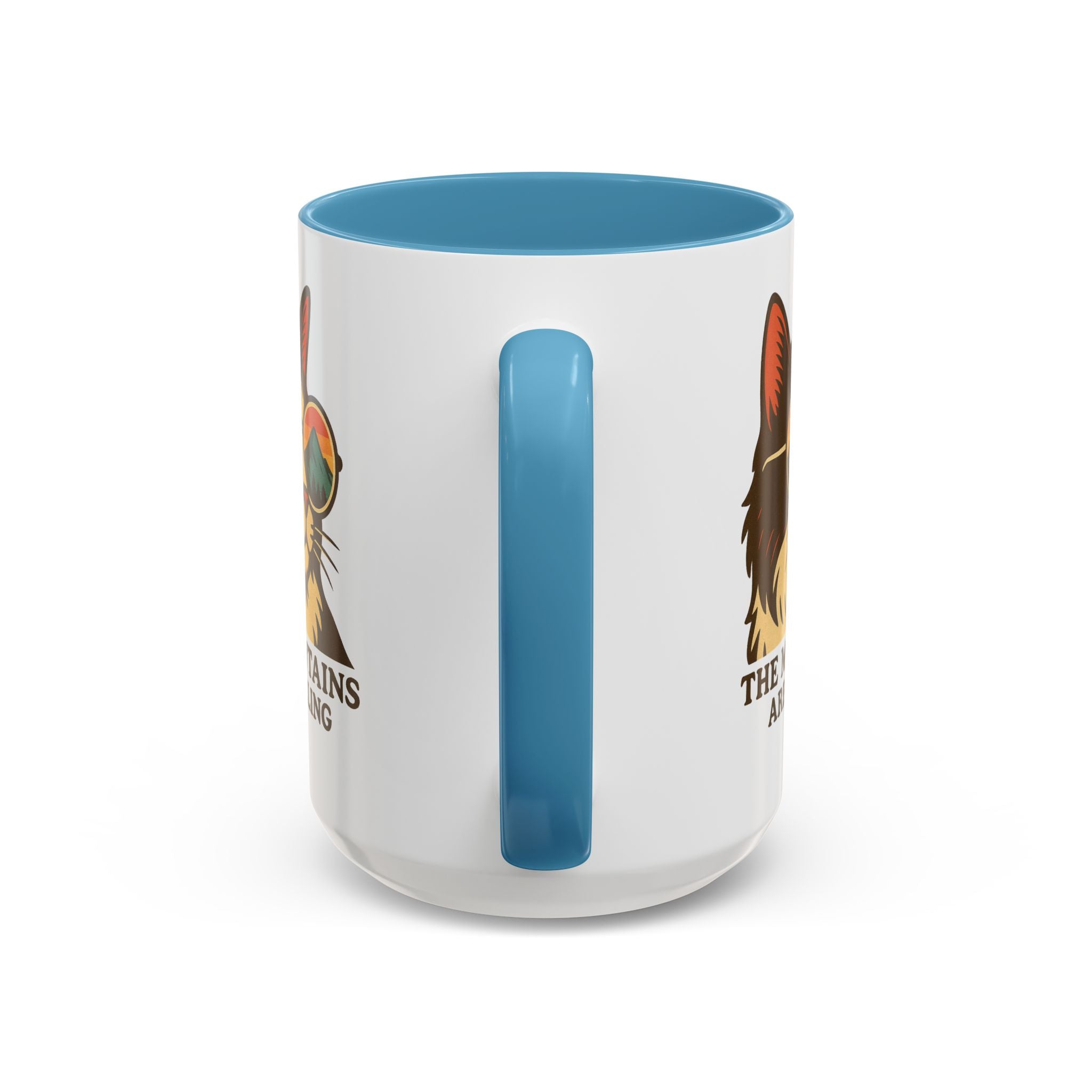 Coffee Mug — "The Meowtains Are Calling" Cat with Sunglasses Accent Mug
