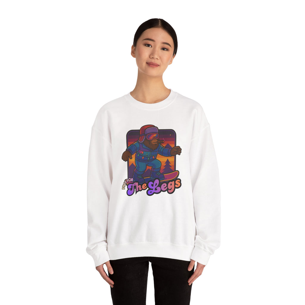 Snowboarder Graphic Crewneck Sweatshirt — Retro Night Mountain Design