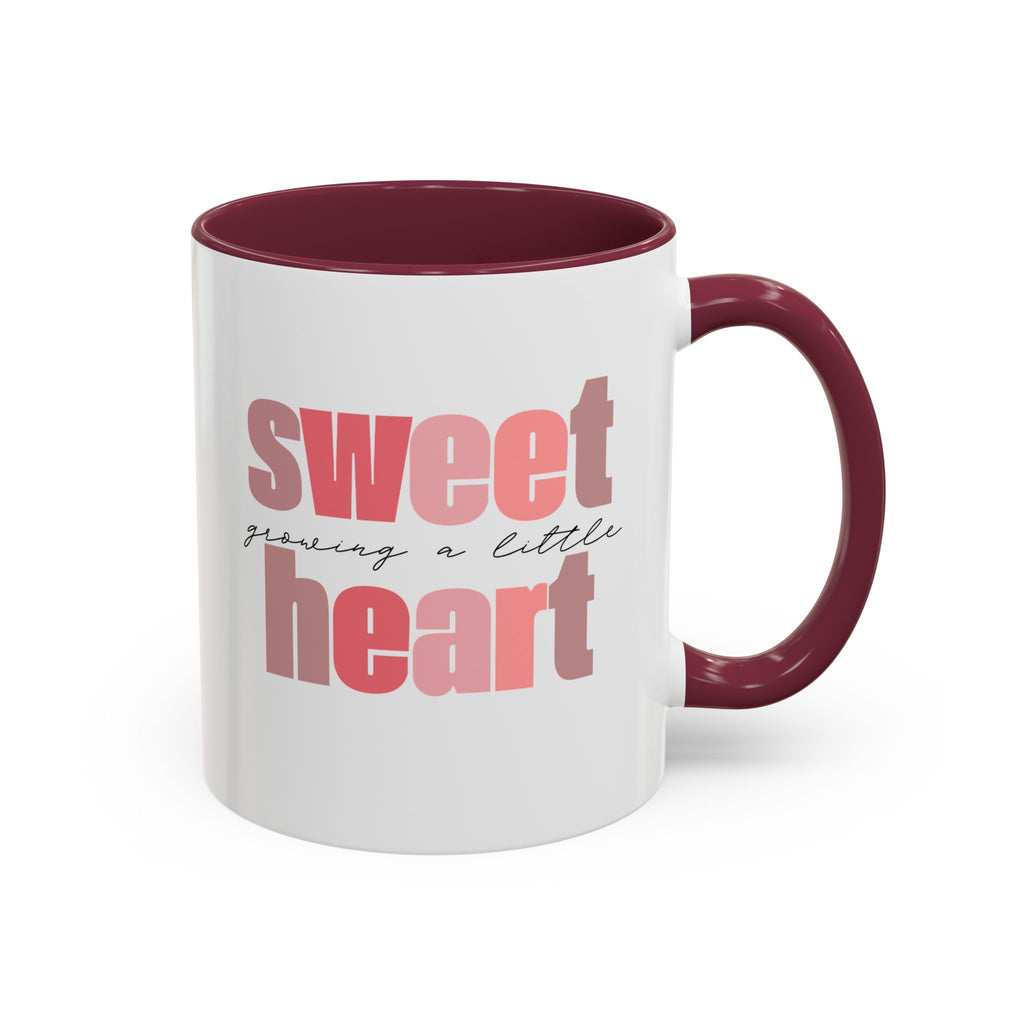 Growing a Little Sweetheart” Mug – Cute Pregnancy Reveal Mug | Colored Handle & Inside | Dishwasher & Microwave Safe