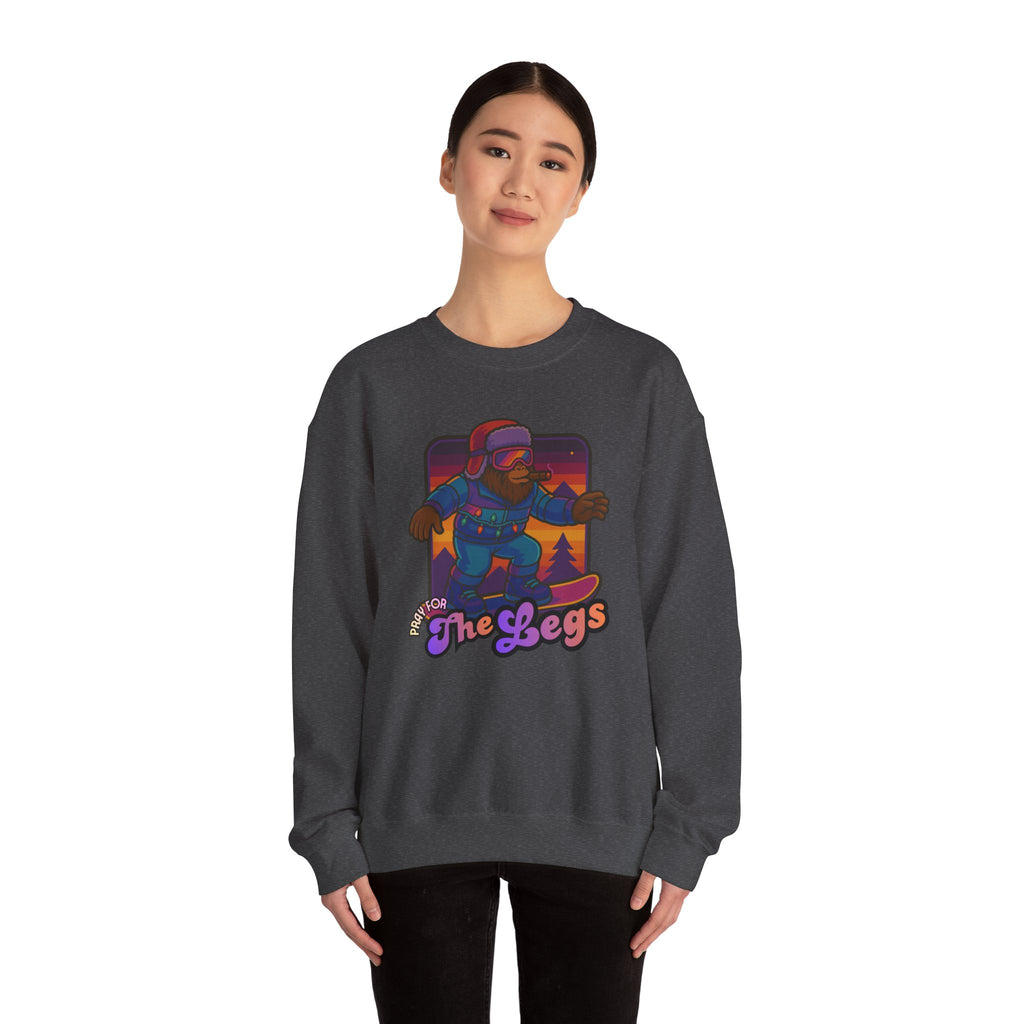 Snowboarder Graphic Crewneck Sweatshirt — Retro Night Mountain Design