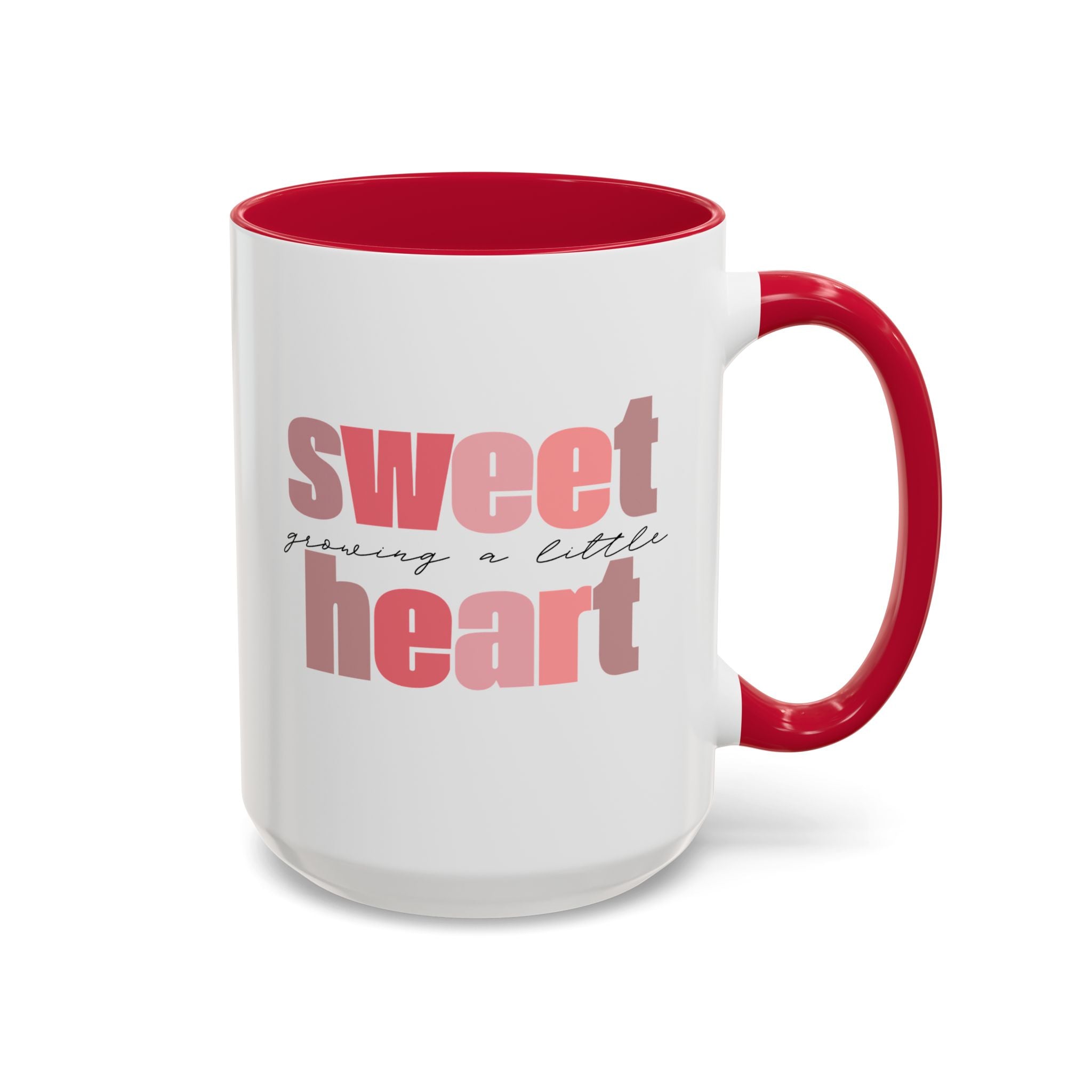 Growing a Little Sweetheart” Mug – Cute Pregnancy Reveal Mug | Colored Handle & Inside | Dishwasher & Microwave Safe
