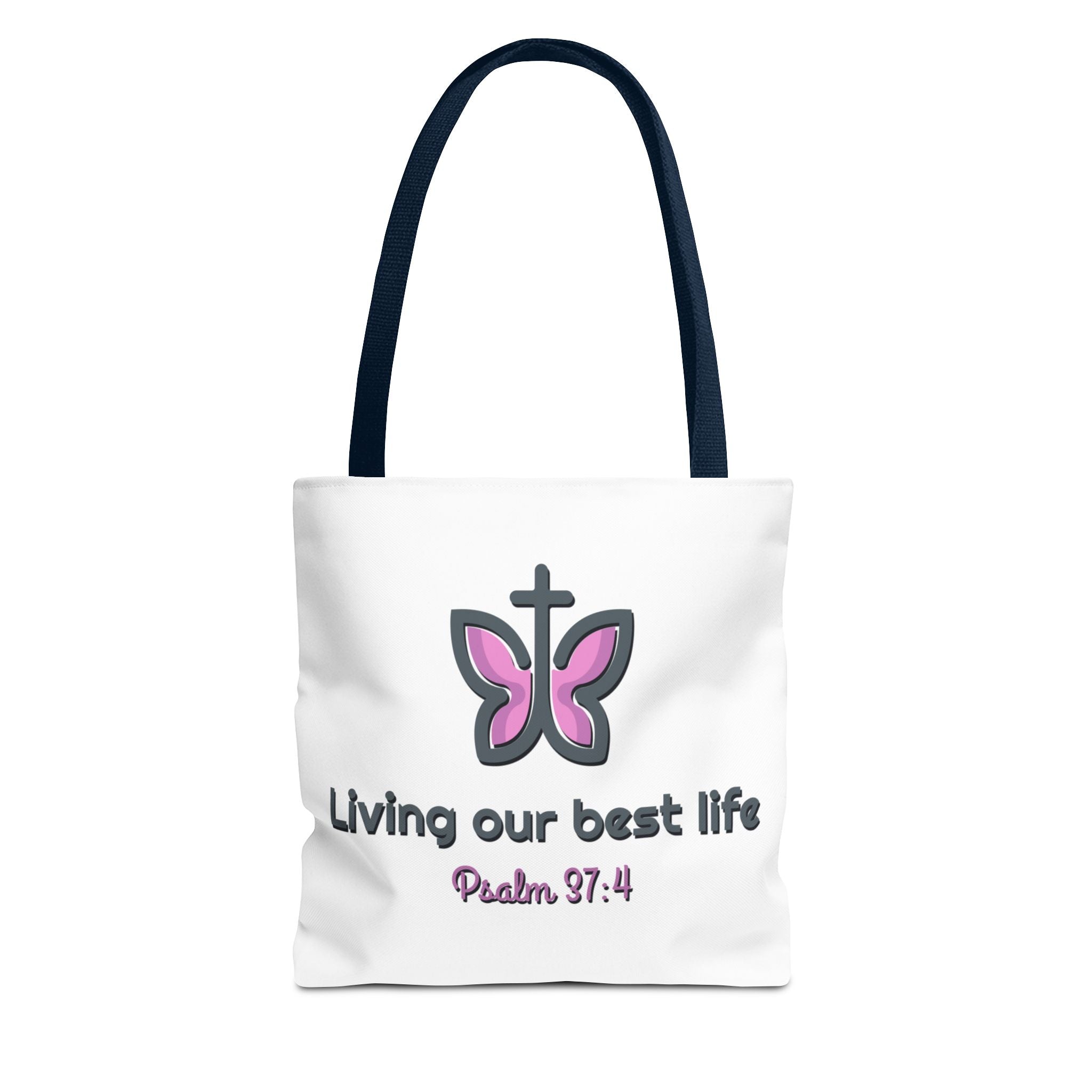 "Living Our Best Life" (Psalm 37:4) Butterfly Tote Bag