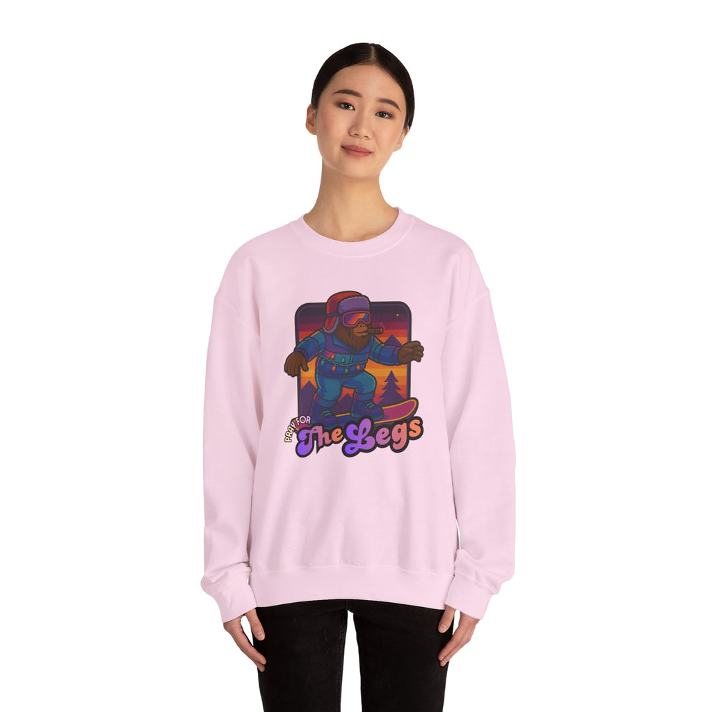Snowboarder Graphic Crewneck Sweatshirt — Retro Night Mountain Design