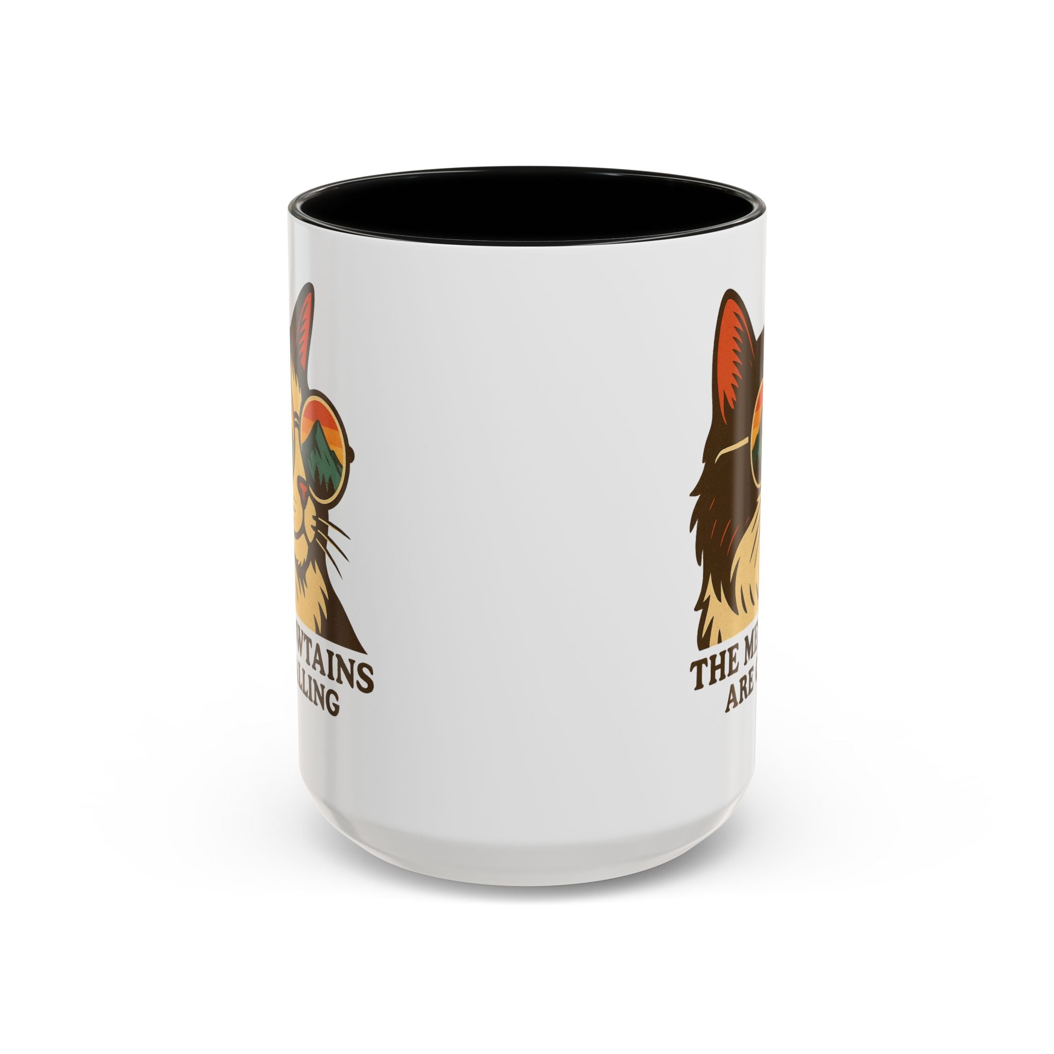Coffee Mug — "The Meowtains Are Calling" Cat with Sunglasses Accent Mug