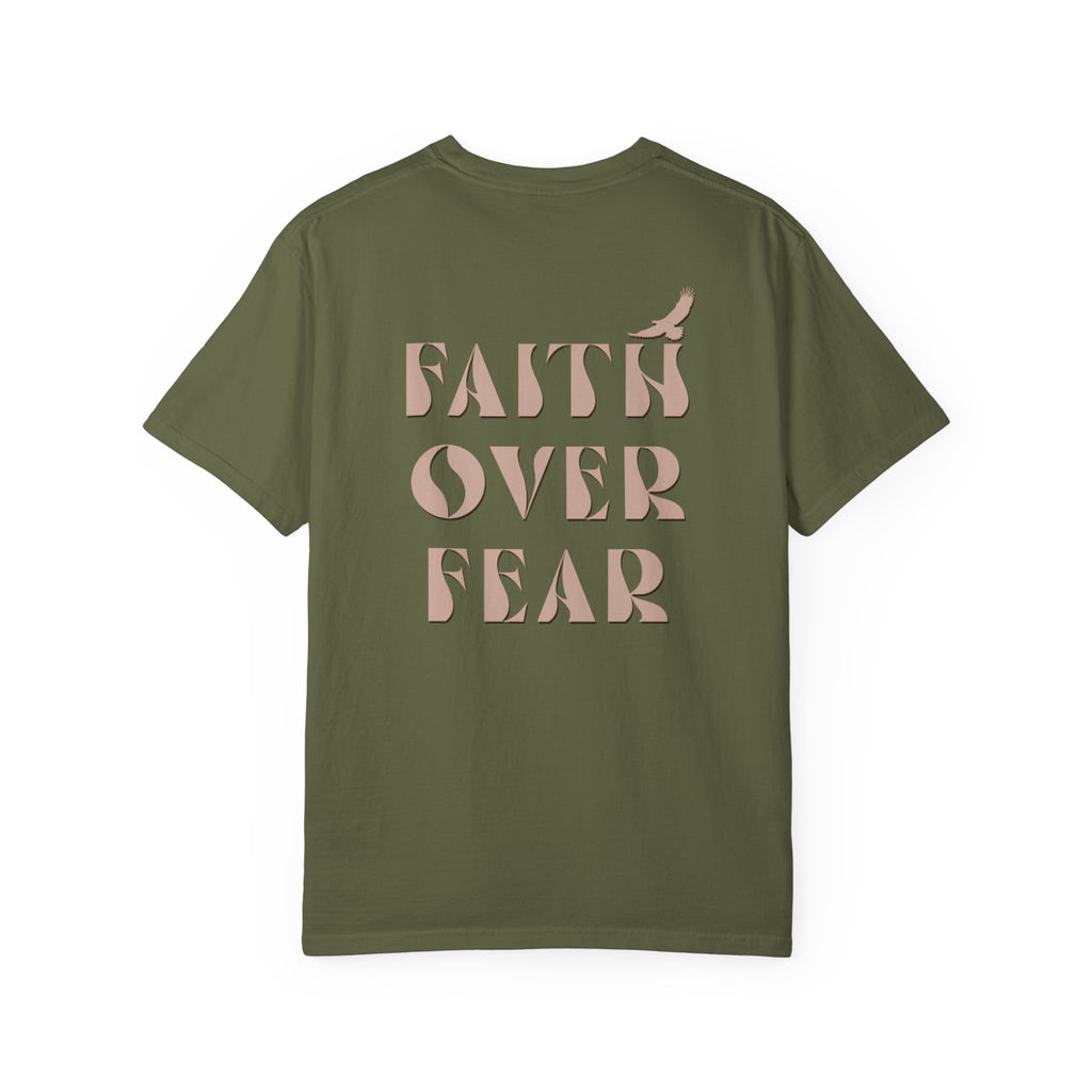 Faith Over Fear with Eagle Shirt – Comfort Colors® Garment-Dyed Cotton Tee with Inspirational Quote