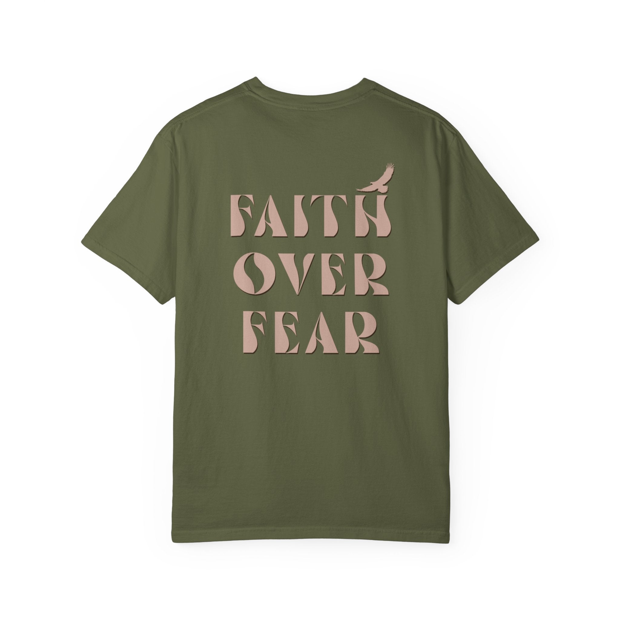 Faith Over Fear with Eagle Shirt – Comfort Colors® Garment-Dyed Cotton Tee with Inspirational Quote