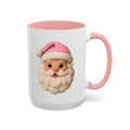 Santa Face Coffee Mug — Cute Pink Hat Holiday Accent Mug (11/15 oz)