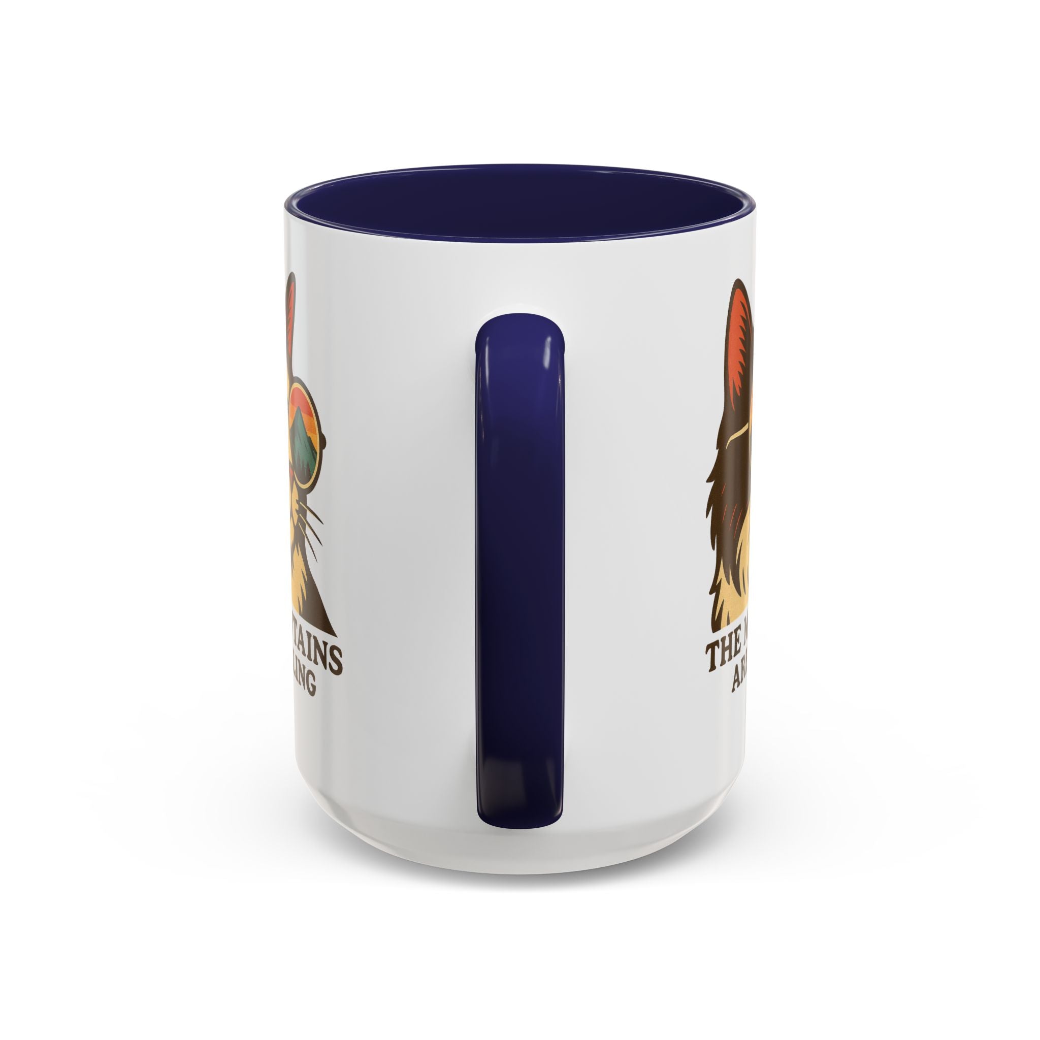 Coffee Mug — "The Meowtains Are Calling" Cat with Sunglasses Accent Mug