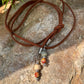 45” Medium Brown Suede Lariat with Jasper Stone