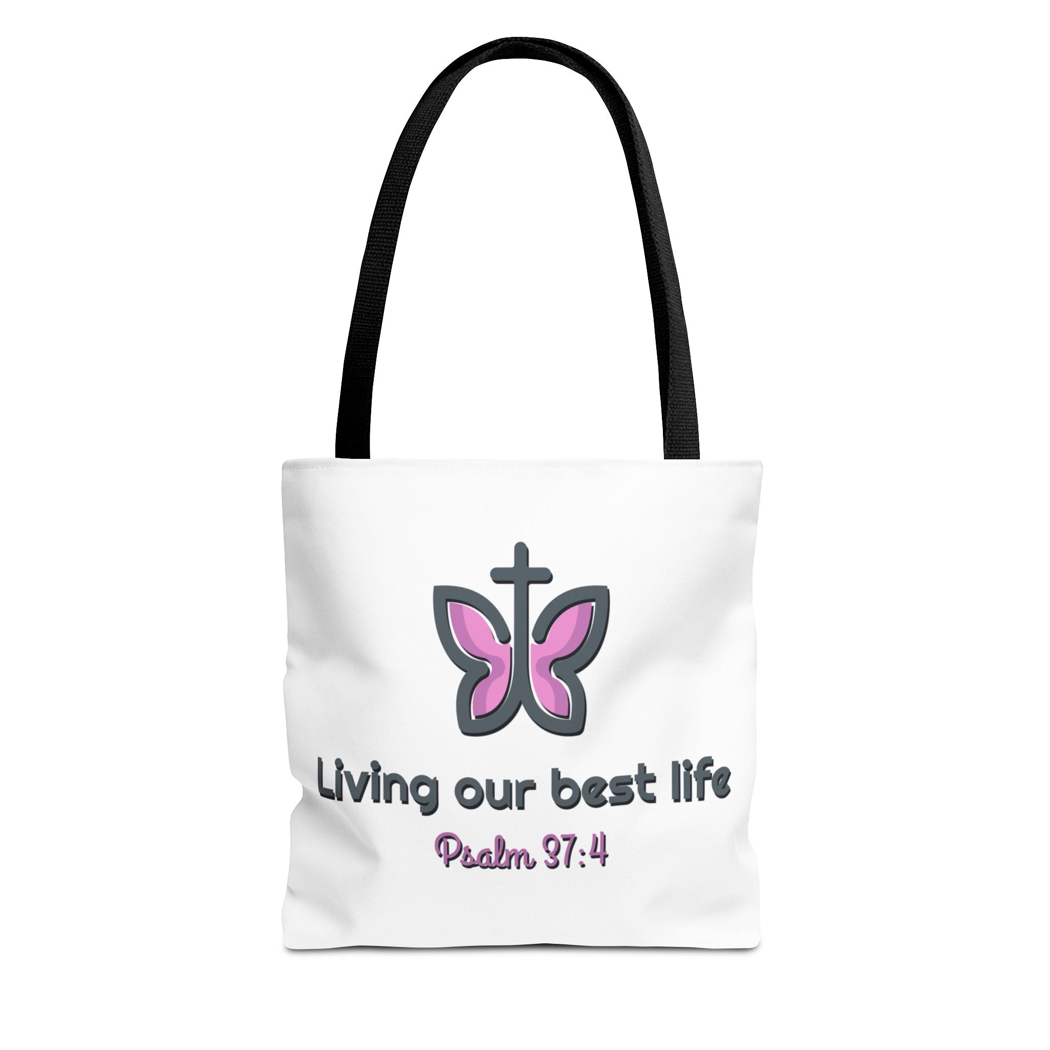 "Living Our Best Life" (Psalm 37:4) Butterfly Tote Bag