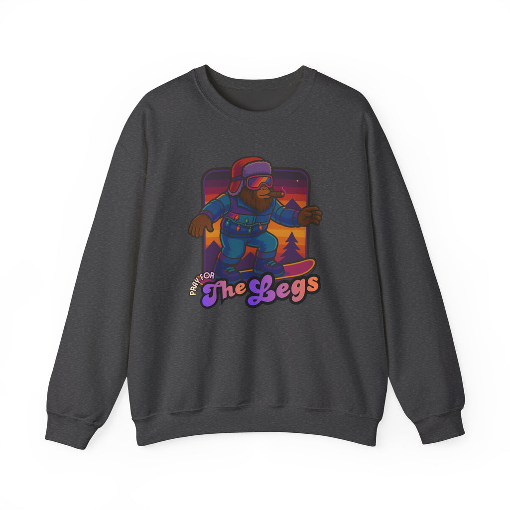 Snowboarder Graphic Crewneck Sweatshirt — Retro Night Mountain Design
