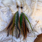 5.5” Brown & Green Feather Earrings with Tiger’s Eye stone