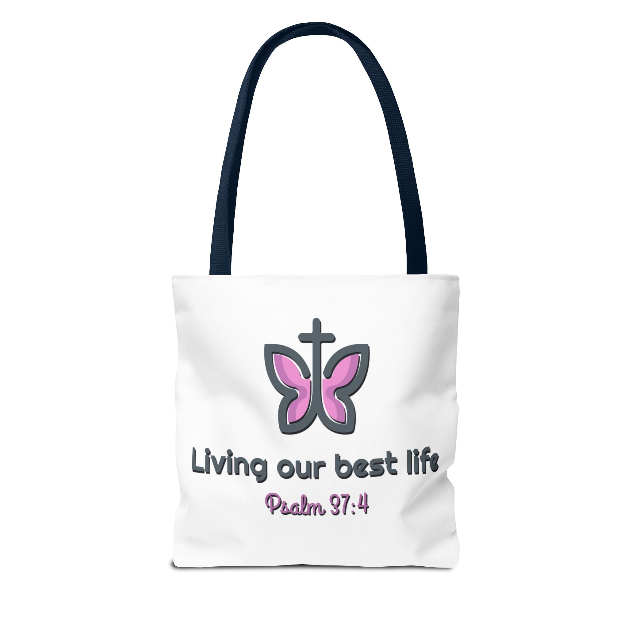 "Living Our Best Life" (Psalm 37:4) Butterfly Tote Bag