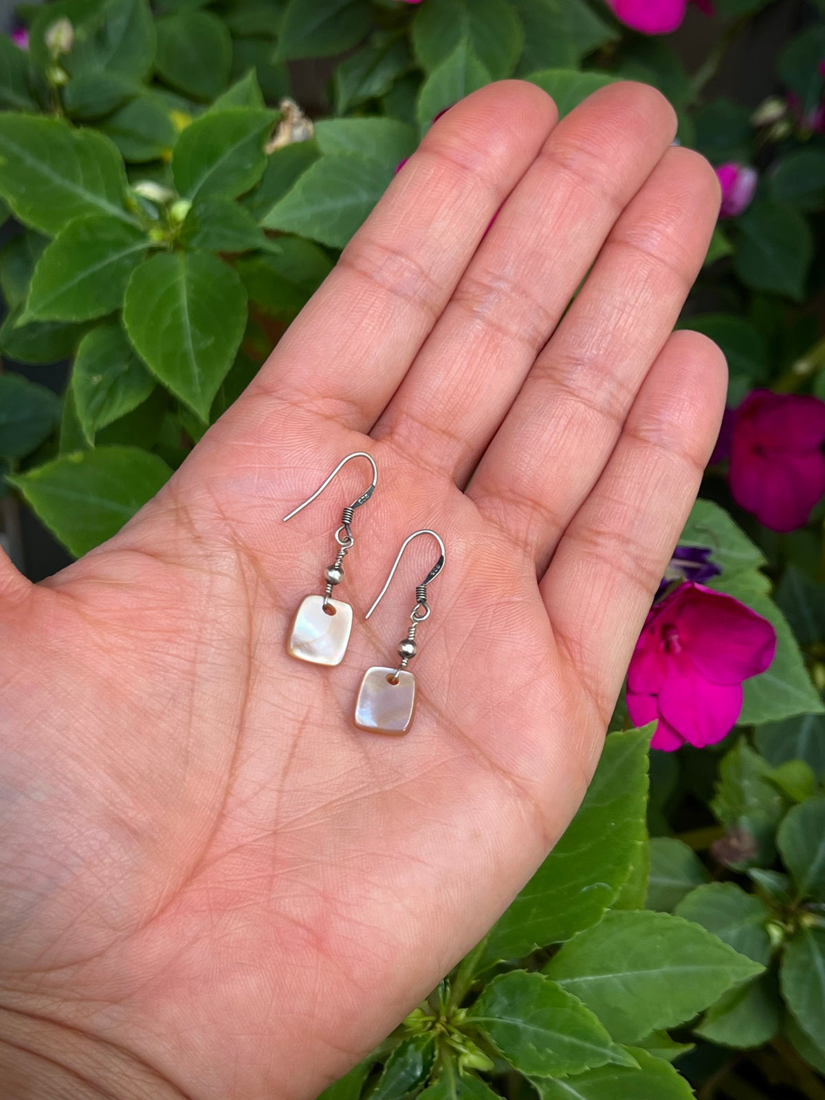 Mother of Pearl + Sterling Silver Earrings
