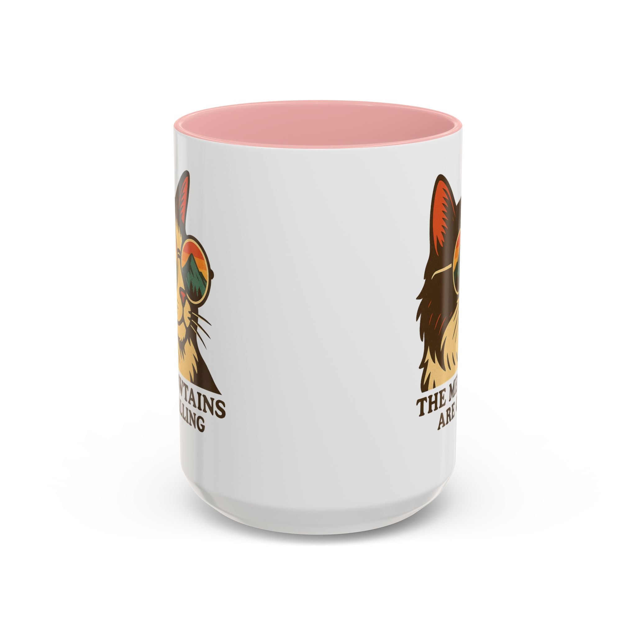 Coffee Mug — "The Meowtains Are Calling" Cat with Sunglasses Accent Mug