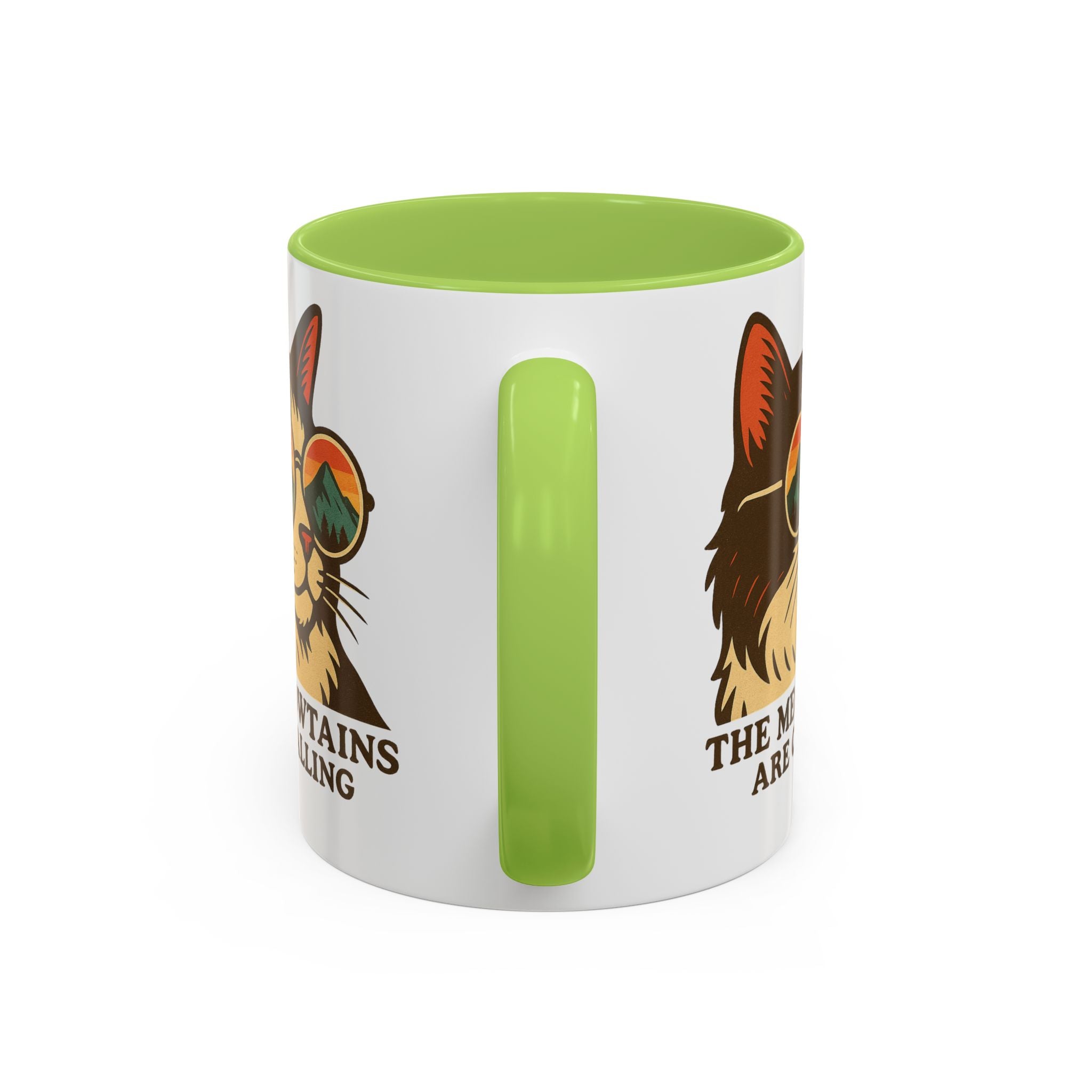 Coffee Mug — "The Meowtains Are Calling" Cat with Sunglasses Accent Mug