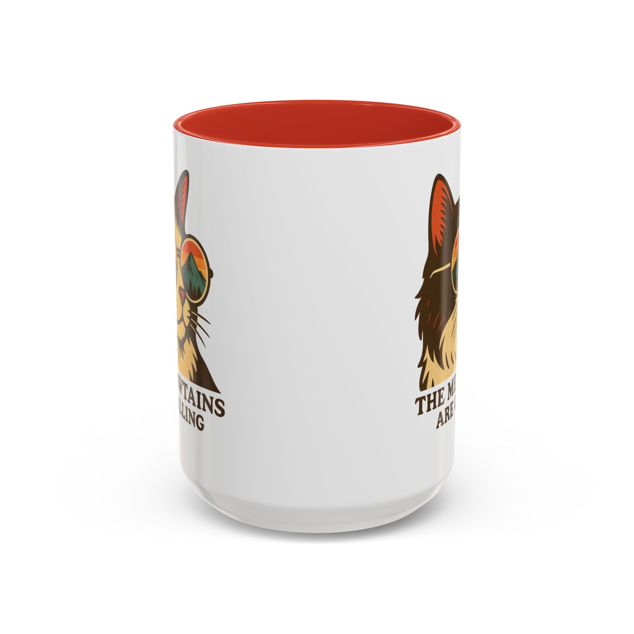 Coffee Mug — "The Meowtains Are Calling" Cat with Sunglasses Accent Mug