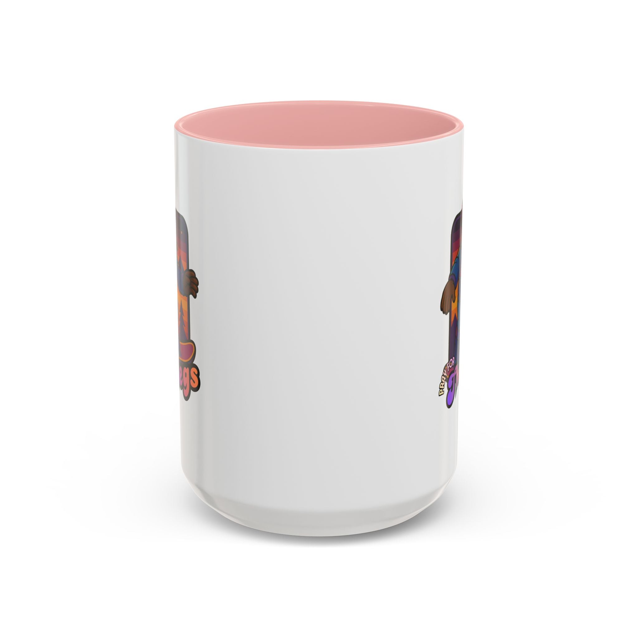 Snowboarding  Sasquatch Coffee Mug - 'Pray for The Legs' Retro Sunset Accent Mug (11/15oz)