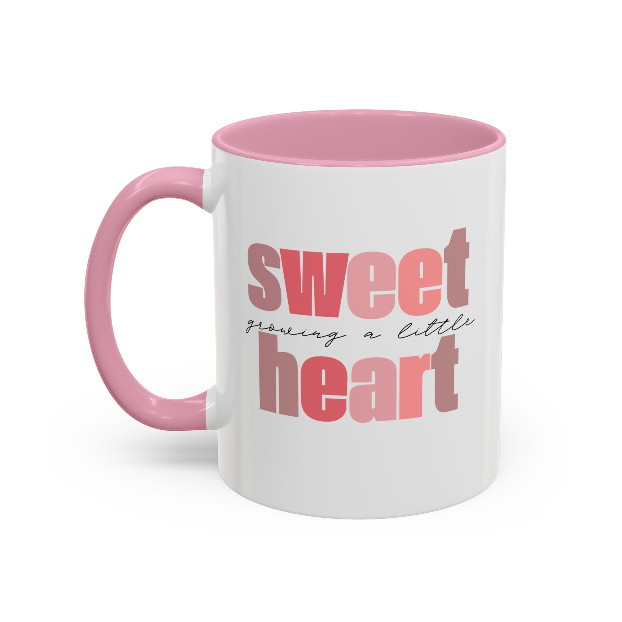 Growing a Little Sweetheart” Mug – Cute Pregnancy Reveal Mug | Colored Handle & Inside | Dishwasher & Microwave Safe