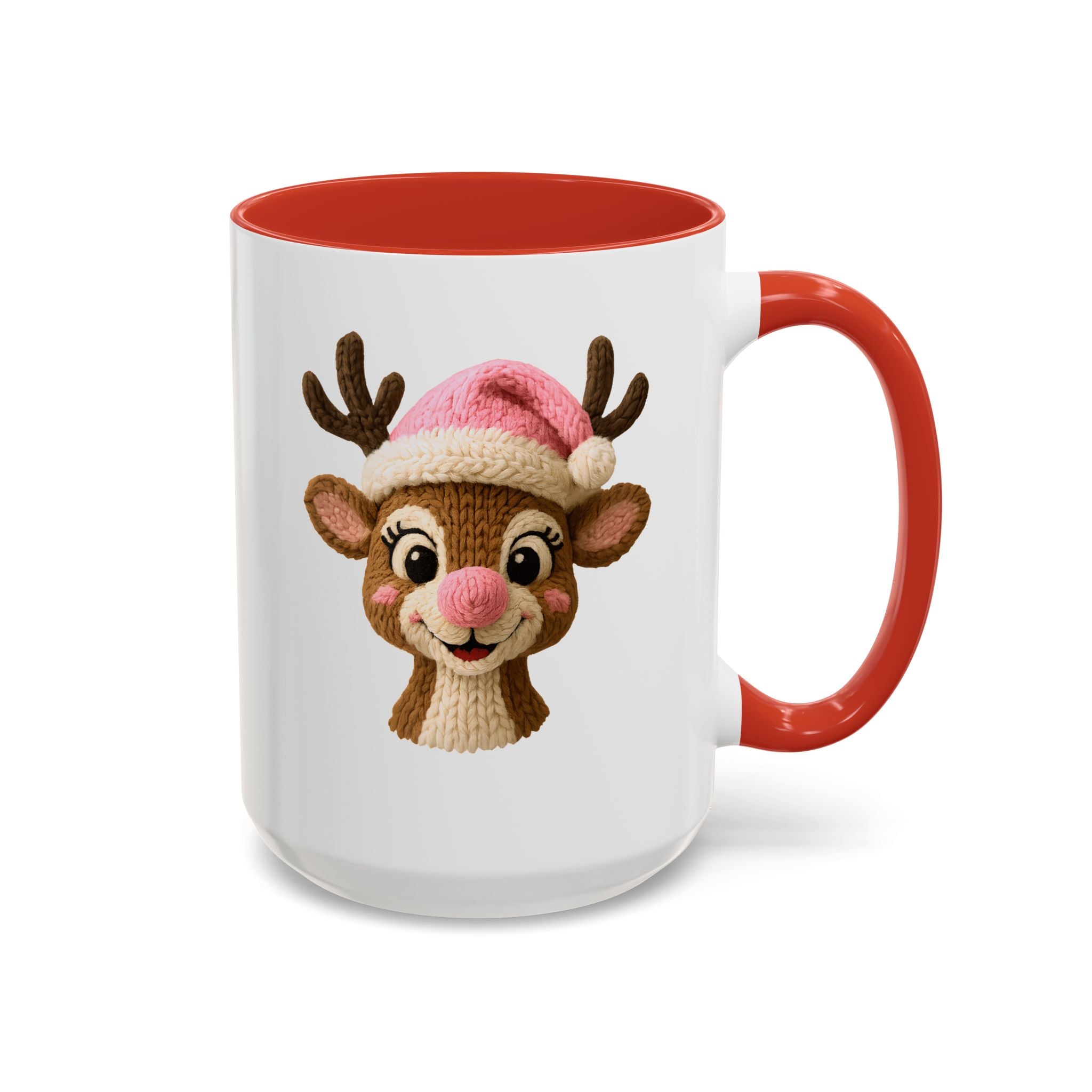 Rudolph Knit Accent Coffee Mug — Cute Holiday Coffee Cup (11/15 oz)
