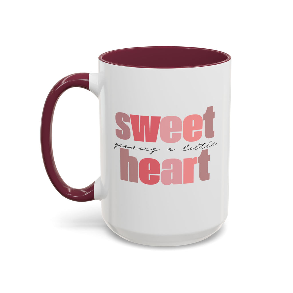 Growing a Little Sweetheart” Mug – Cute Pregnancy Reveal Mug | Colored Handle & Inside | Dishwasher & Microwave Safe