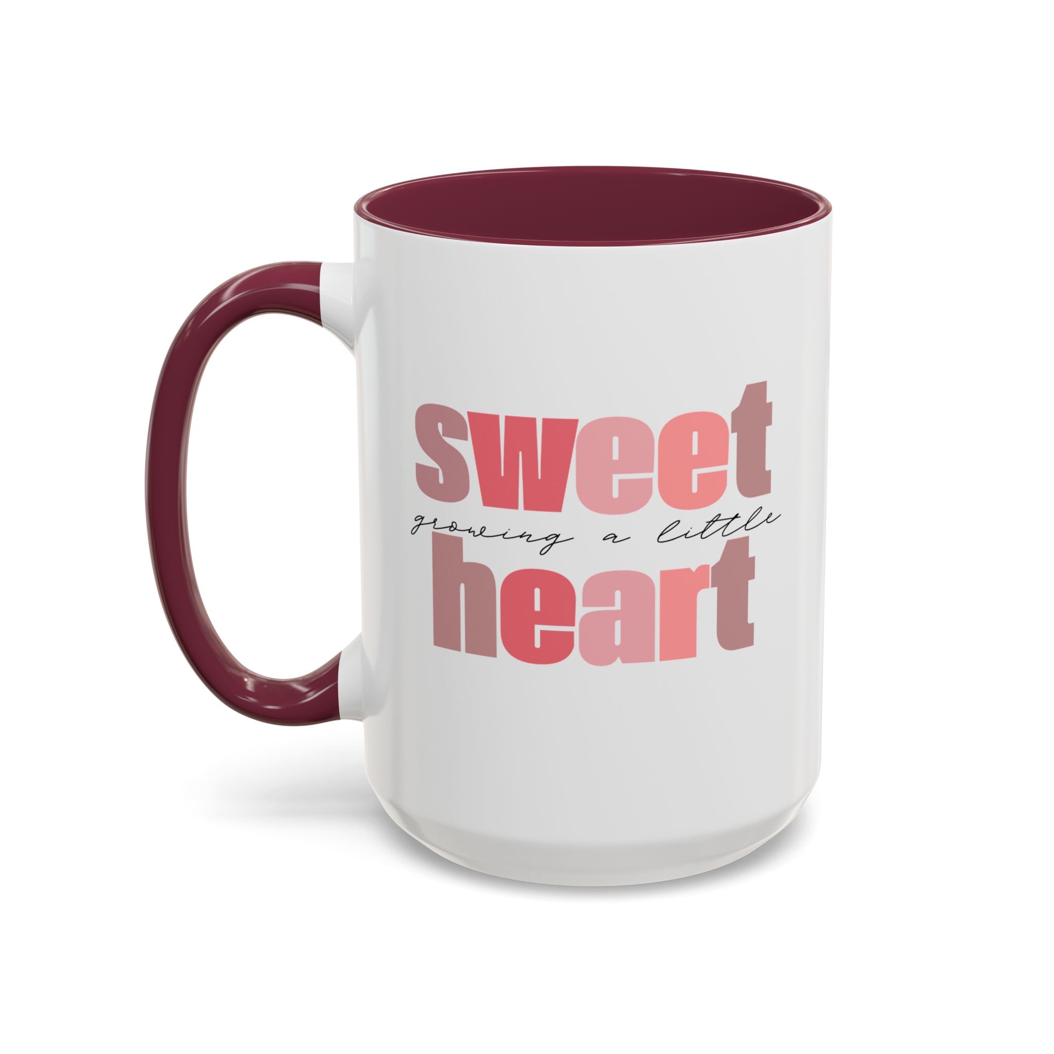 Growing a Little Sweetheart” Mug – Cute Pregnancy Reveal Mug | Colored Handle & Inside | Dishwasher & Microwave Safe