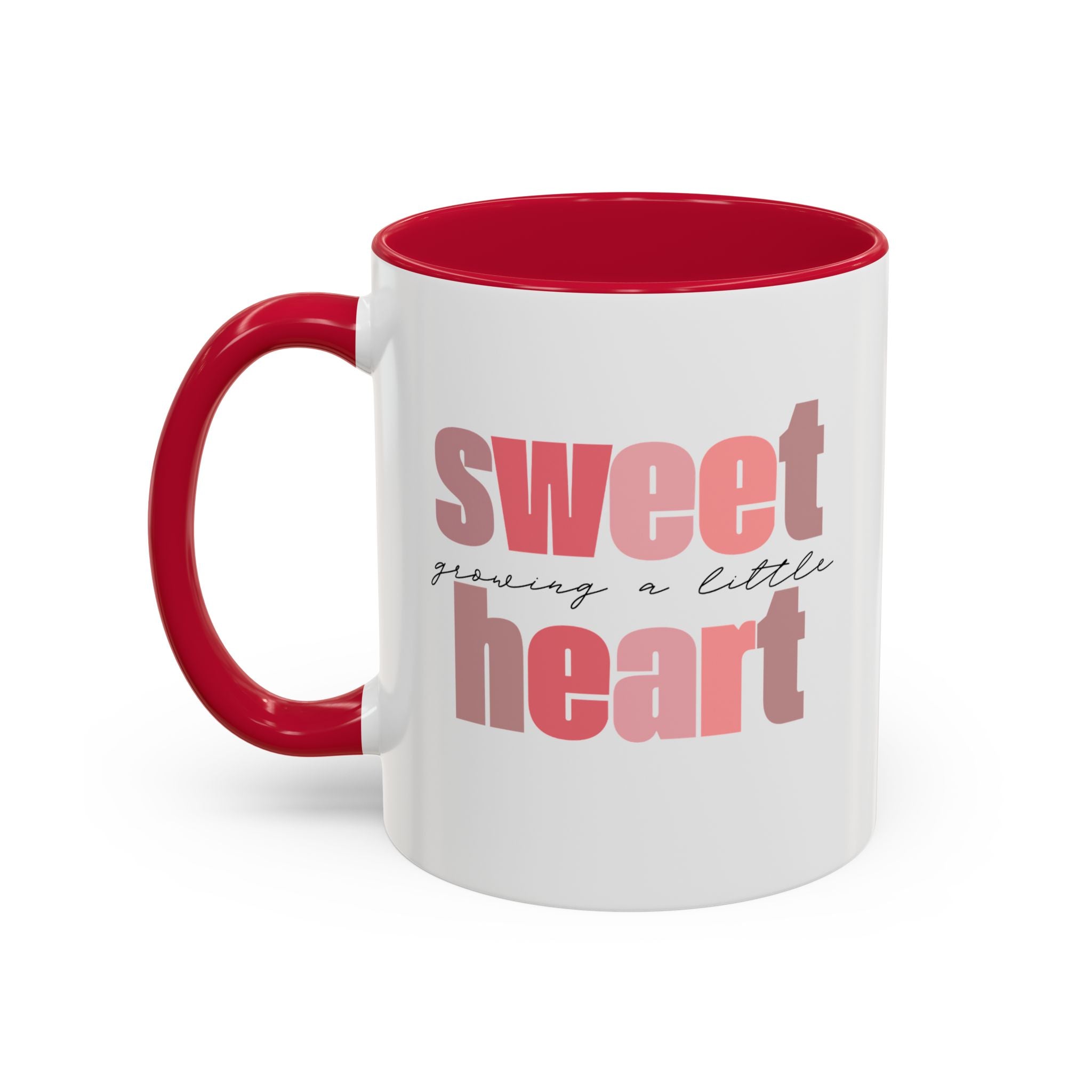 Growing a Little Sweetheart” Mug – Cute Pregnancy Reveal Mug | Colored Handle & Inside | Dishwasher & Microwave Safe