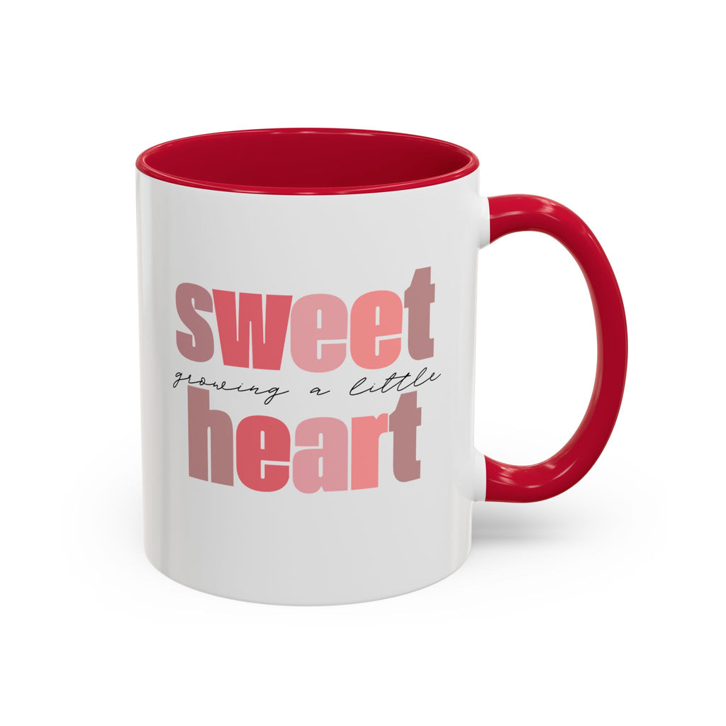 Growing a Little Sweetheart” Mug – Cute Pregnancy Reveal Mug | Colored Handle & Inside | Dishwasher & Microwave Safe