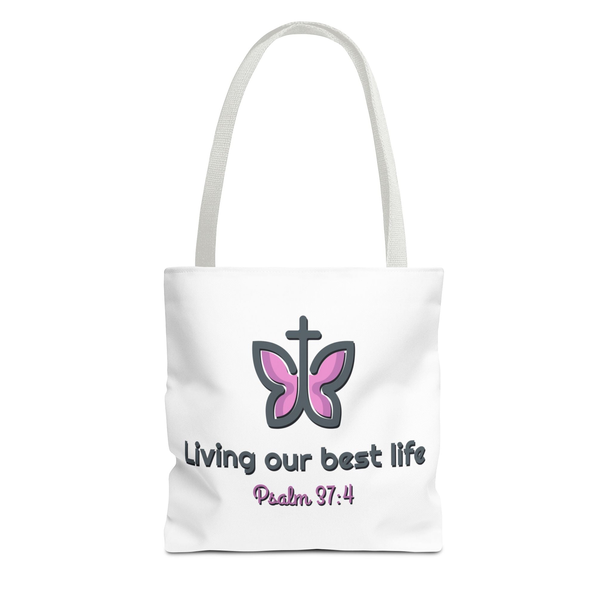 "Living Our Best Life" (Psalm 37:4) Butterfly Tote Bag