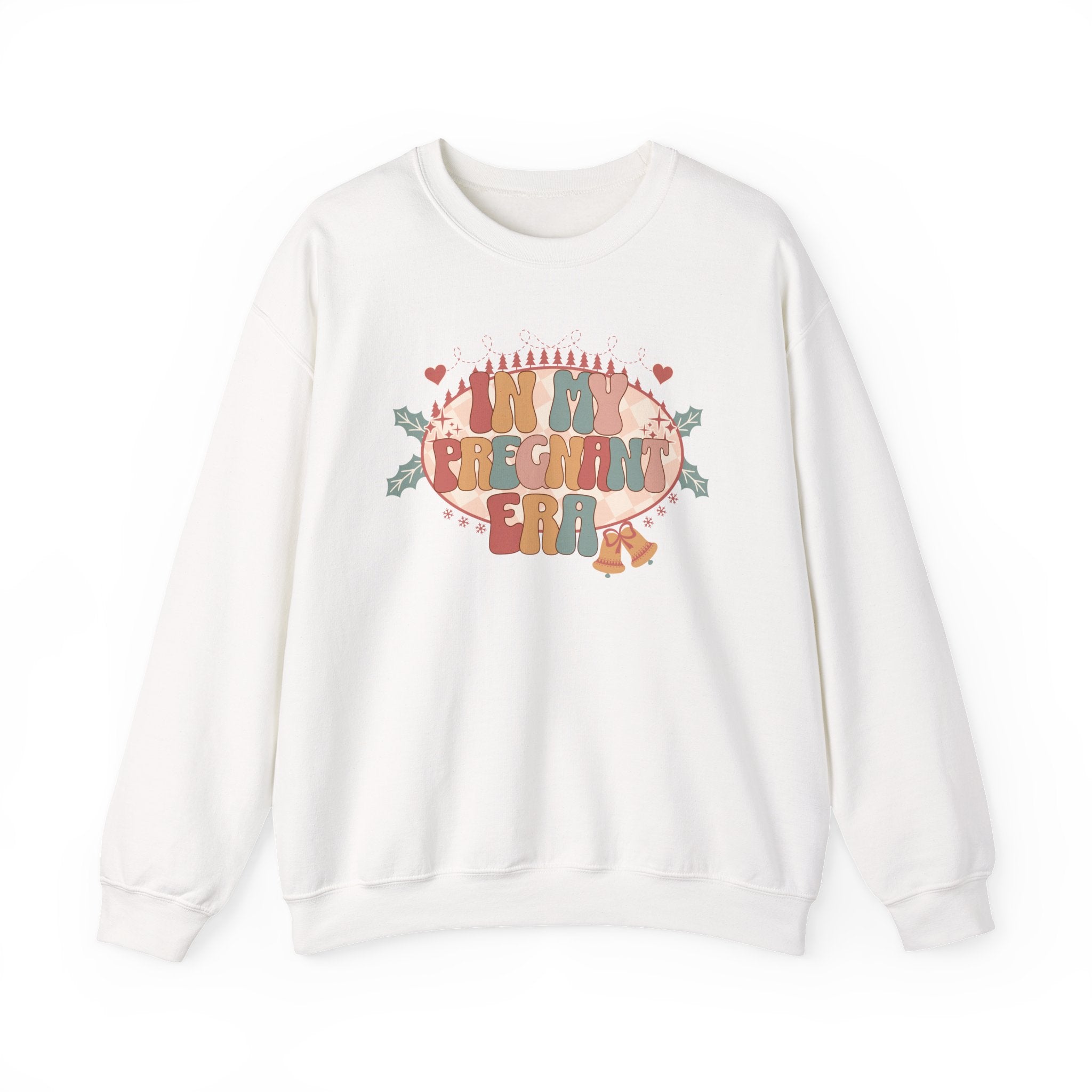 Cute Pregnant Era Sweatshirt for Moms-to-Be – Vintage Holiday Maternity Crewneck