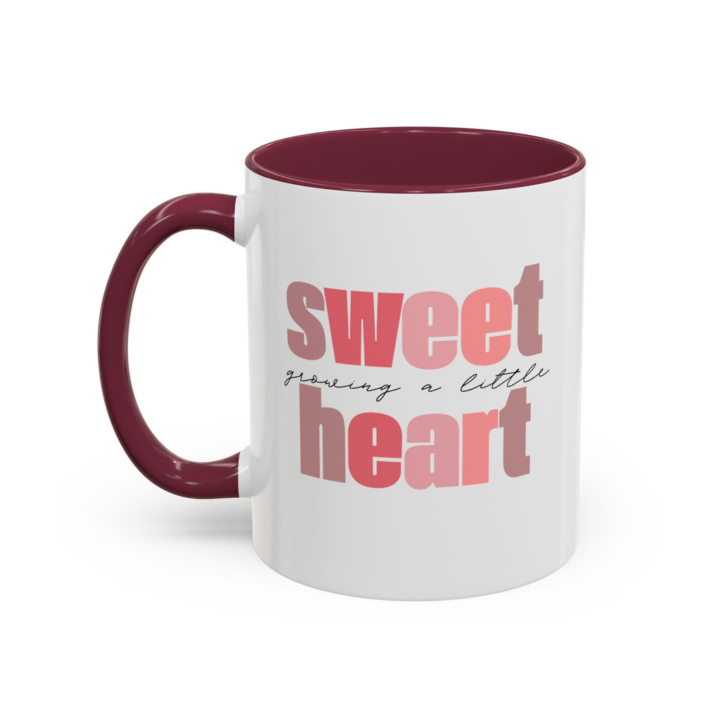 Growing a Little Sweetheart” Mug – Cute Pregnancy Reveal Mug | Colored Handle & Inside | Dishwasher & Microwave Safe
