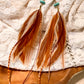 Rust & Cream Feather Earrings with Turquoise Howlite