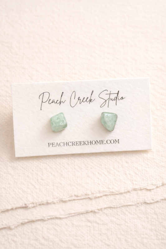 Aquamarine Gemstone Stud Earrings