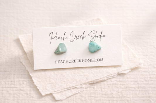 Amazonite Gemstone Stud Earrings