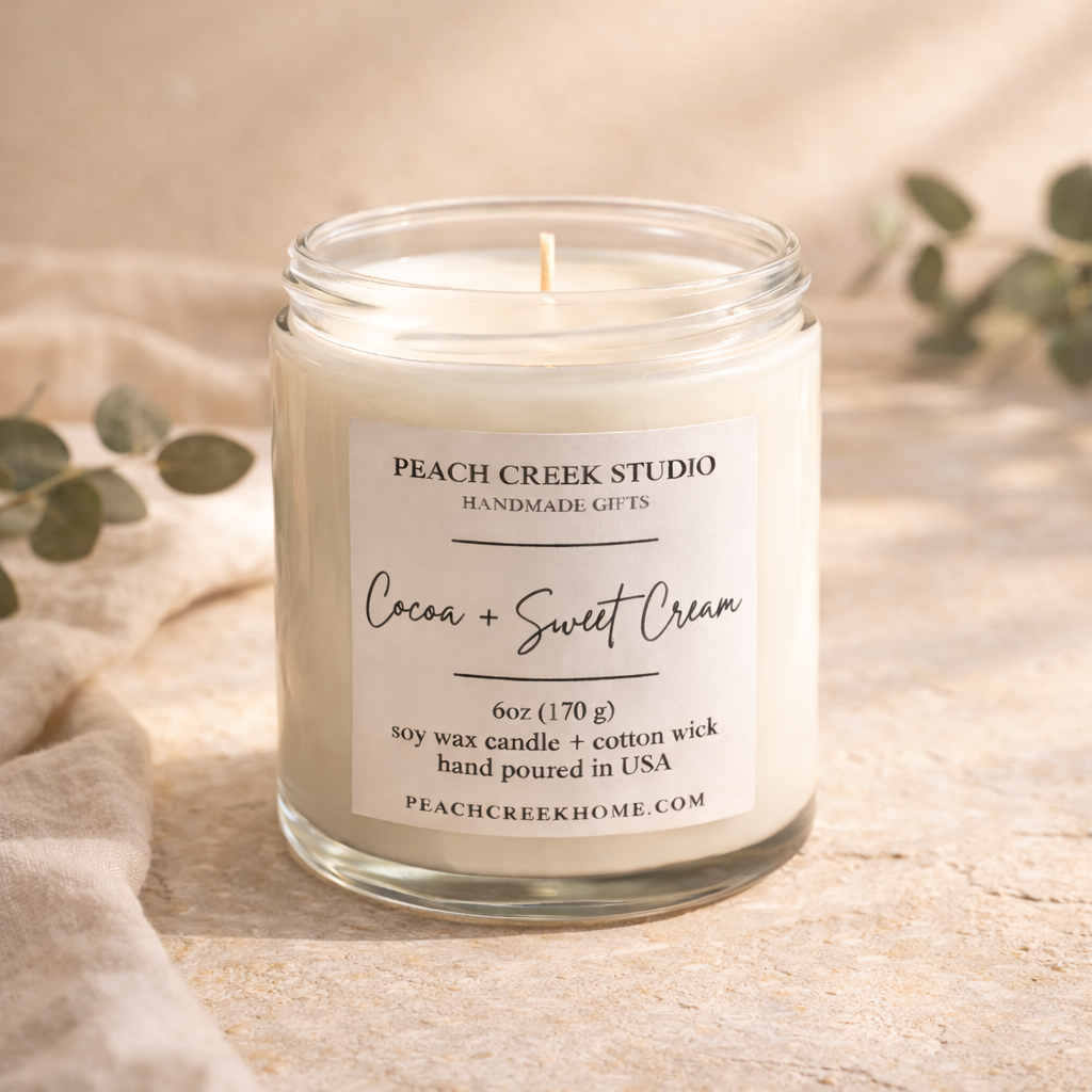 6oz Soy Candle - Cocoa + Sweet Cream