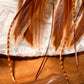 Rust & Cream Feather Earrings with Turquoise Howlite